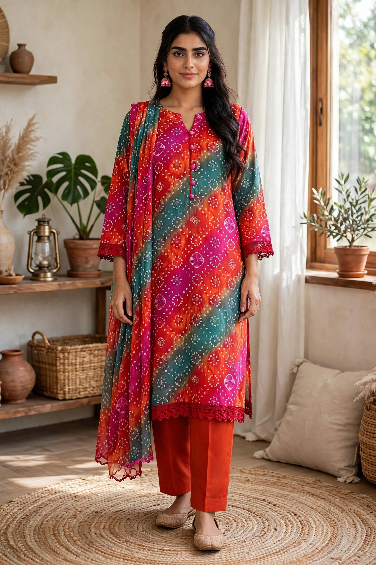 Bareeze printed lawn 3piece stitched suit