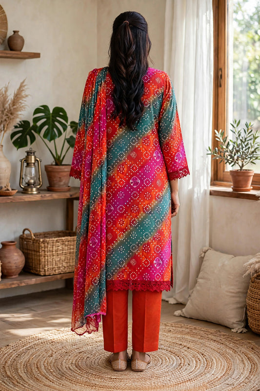 Bareeze printed lawn 3piece stitched suit