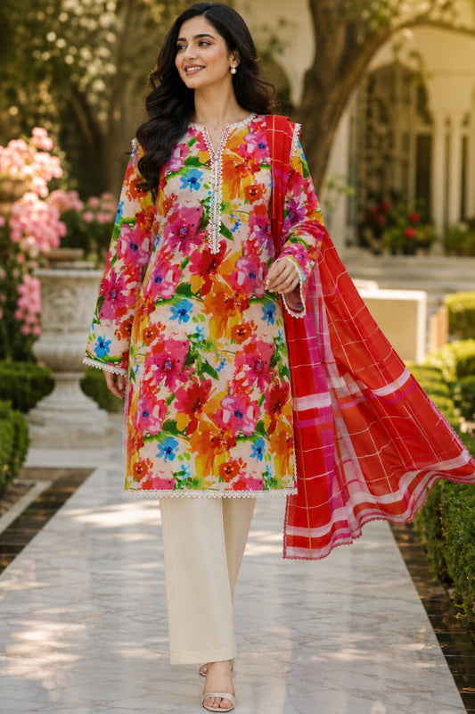 Gul Ahmed printed lawn 3pc