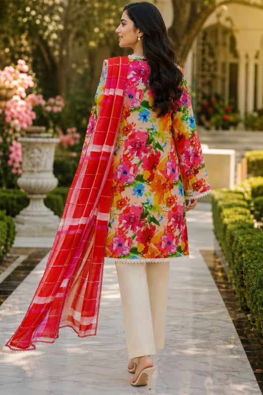 Gul Ahmed printed lawn 3pc