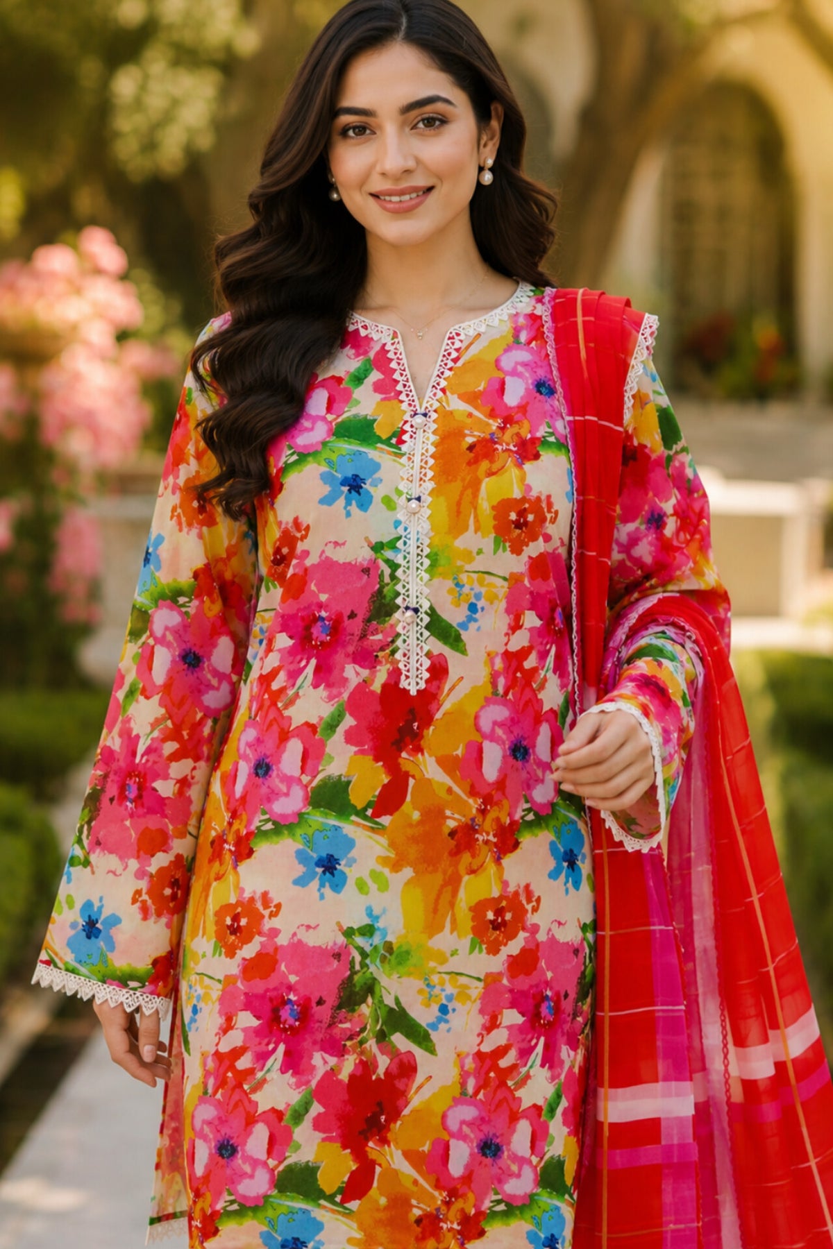 Gul Ahmed printed lawn 3pc