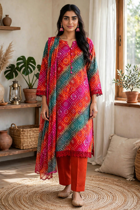 Bareeze printed lawn stitched 3pc