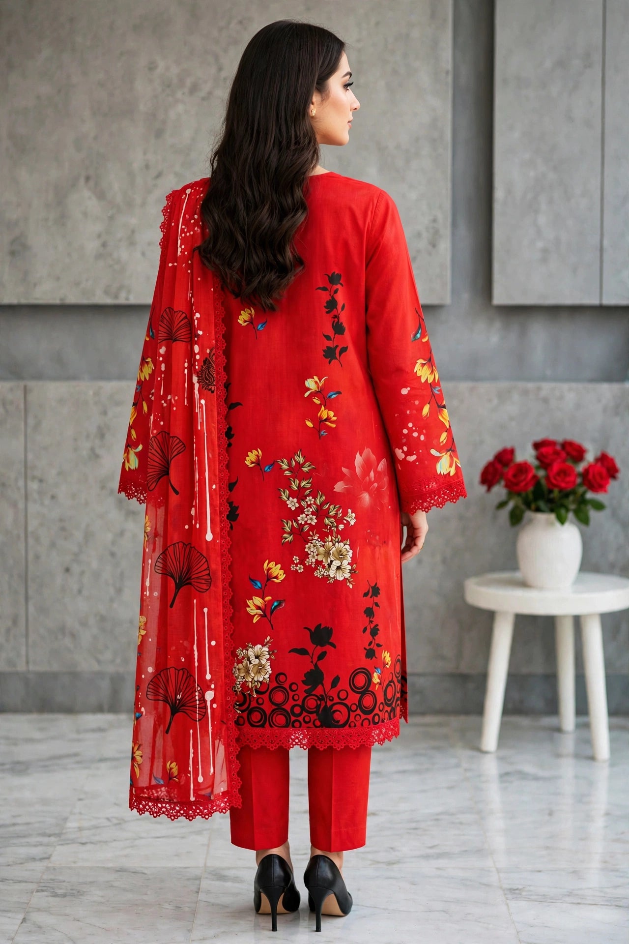 Printed lawn suit 3pc