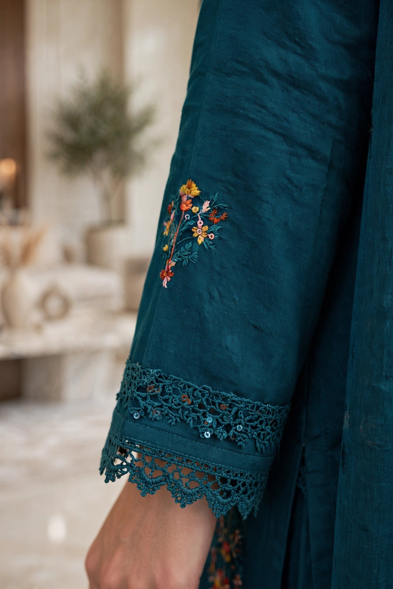 Luxury embroidered lawn 3 pc